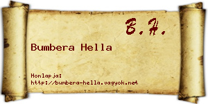 Bumbera Hella névjegykártya